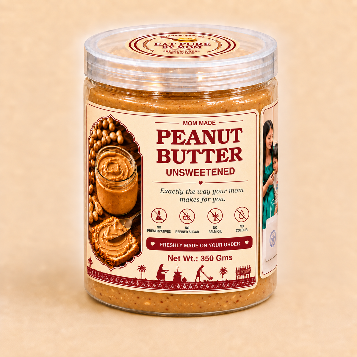 100% Roasted Peanut Butter – Unsweetened – 350 g