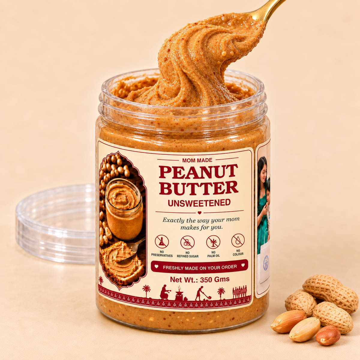 100% Roasted Peanut Butter – Unsweetened – 350 g